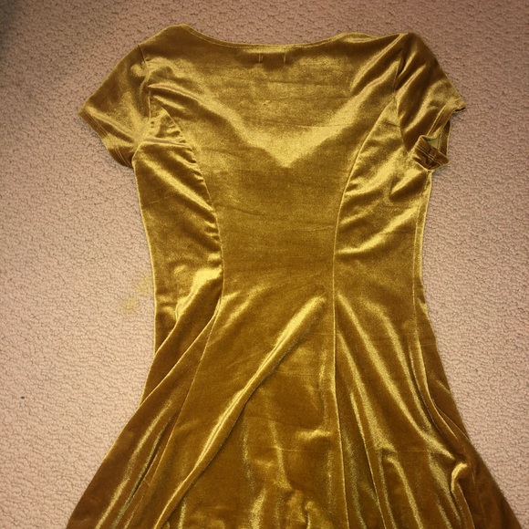 Urban Outfitters Kimichi Blue Gold Velvet Dress - Picture 4 of 5